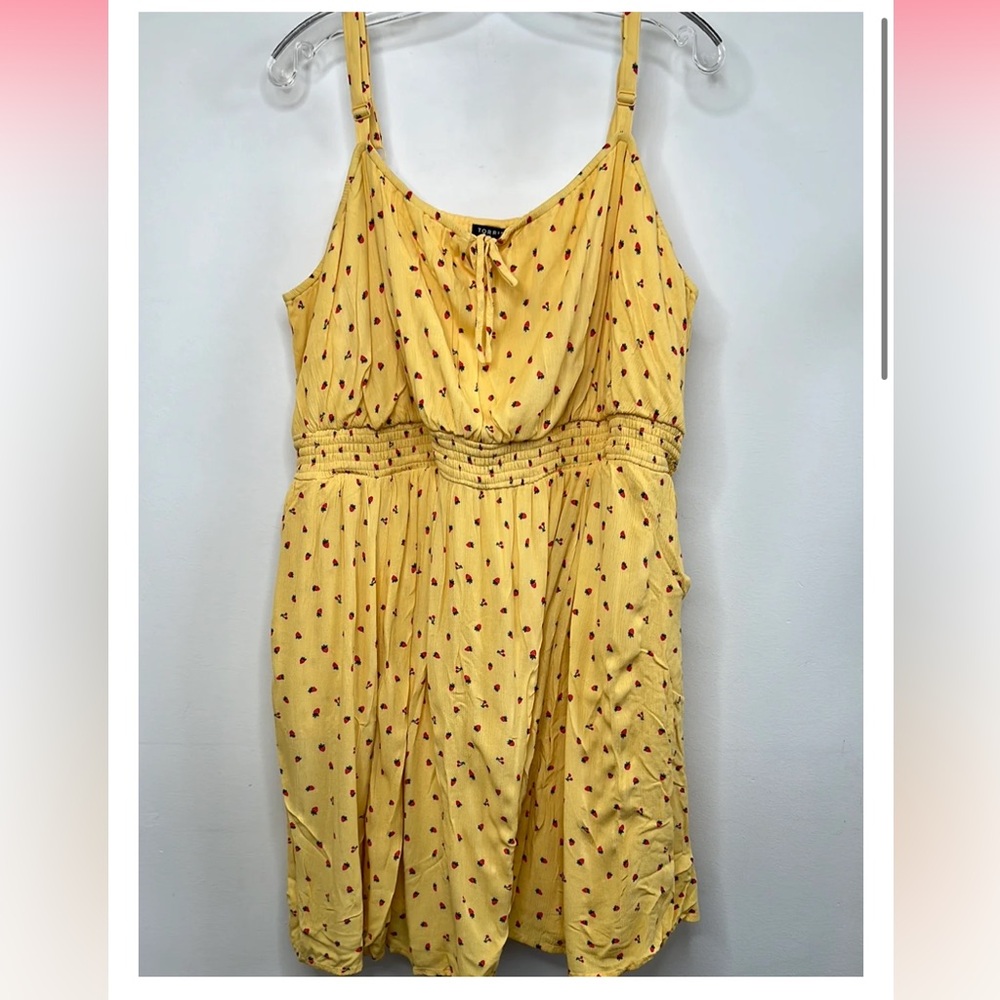 Torrid Sunny Yellow Mini Dress with Red Dots